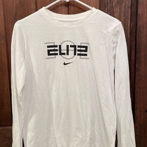 Kids Nike elite long sleeve t-shirt white